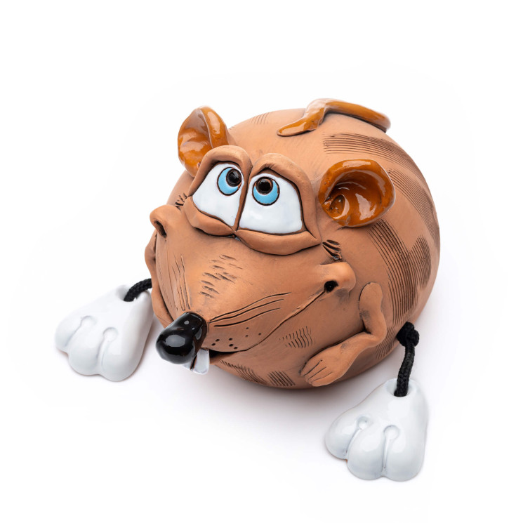 ▸ Figurine de souris en céramique - Tabouret de jardin et tabouret de bord