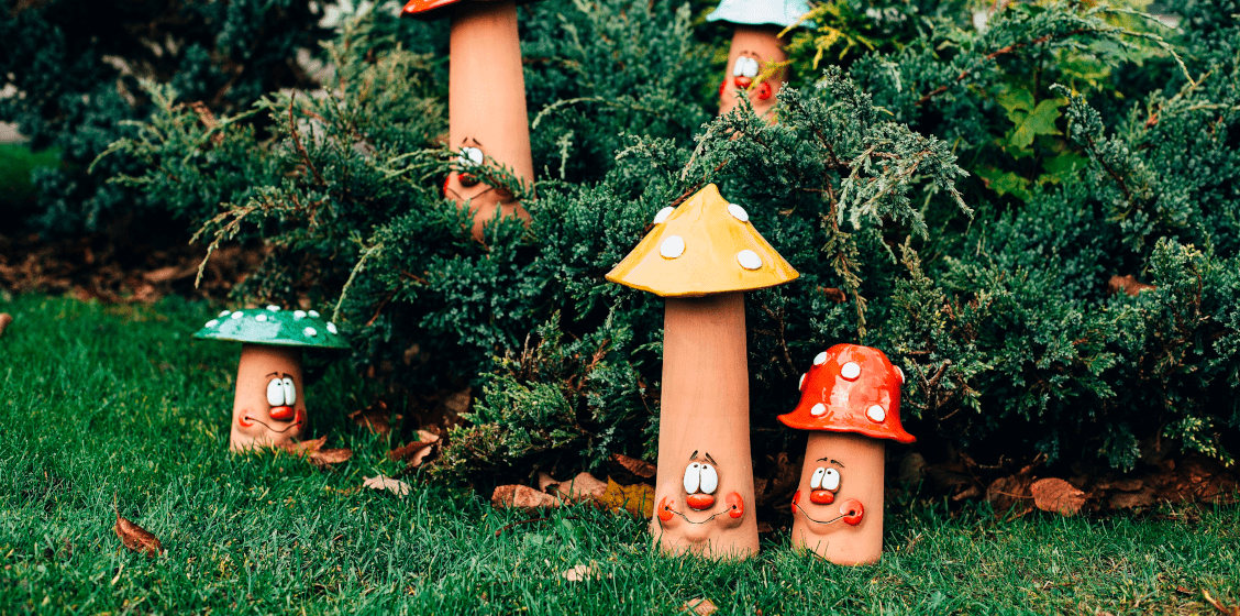 Garden mushroom figurines Garden mushroom figurines